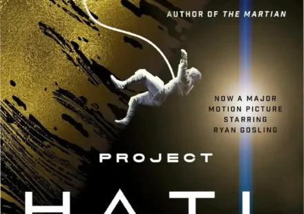 Cover of Project Hail Mary novel by Andy Weir featuring interstellar themes