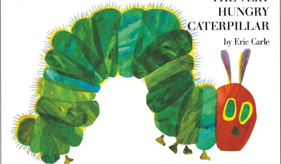 The Very Hungry Caterpillar board book showing the colorful evolution of the caterpillar
