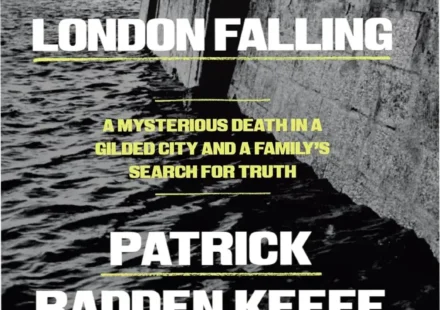 Book cover of London Falling by Patrick Radden Keefe detailing a mysterious death in London